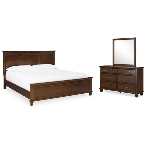 Danabrin King Panel Bed, Dresser and Mirror