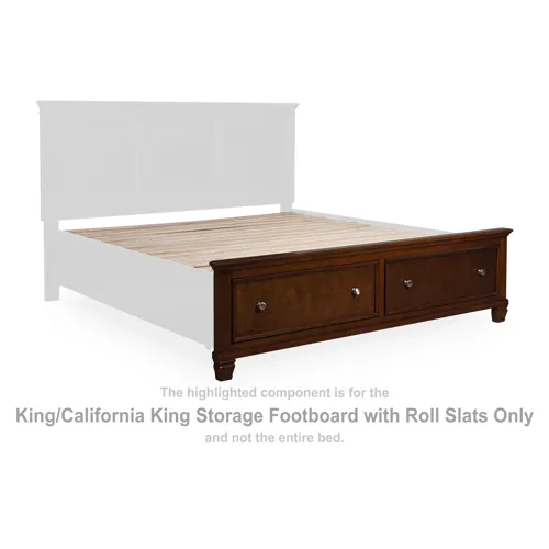 Danabrin King/California King Storage Footboard with Roll Slats