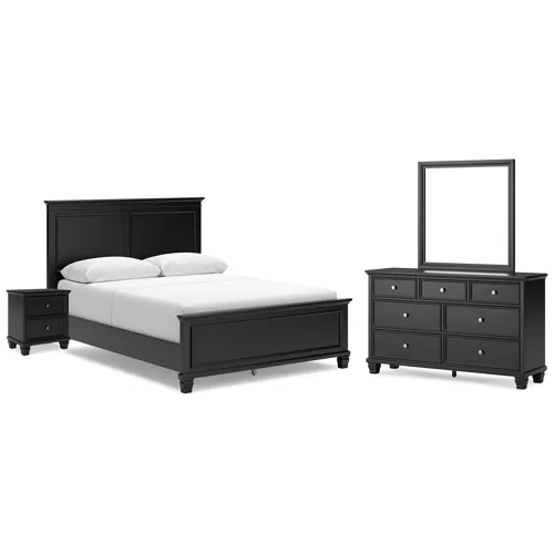 Lanolee Queen Panel Bed, Dresser, Mirror and Nightstand