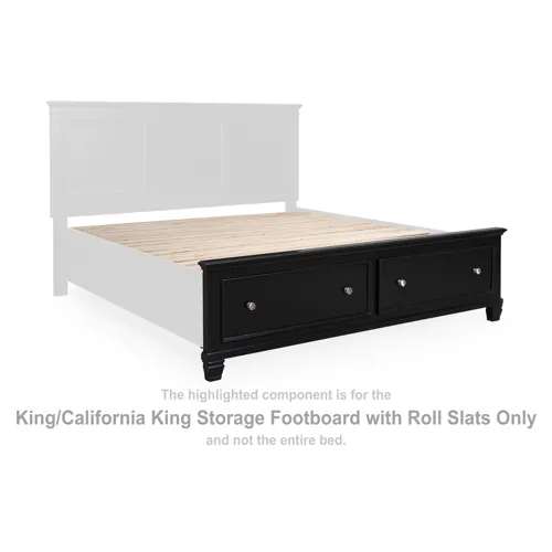 Lanolee King/California King Storage Footboard with Roll Slats
