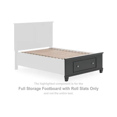Lanolee Full Storage Footboard with Roll Slats
