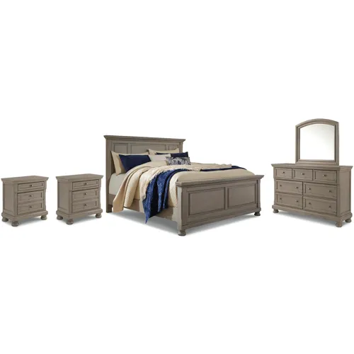 Lettner Queen Panel Bed, Dresser, Mirror and 2 Nightstands