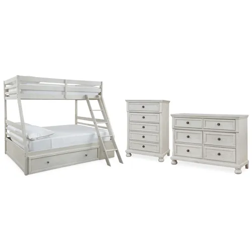 Robbinsdale Twin over Full Bunk Bed, Dresser and Chest