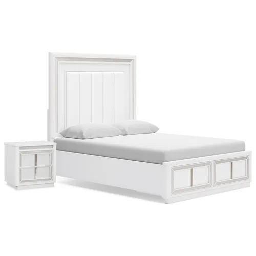 Chalanna Queen Panel Storage Bed and Nightstand