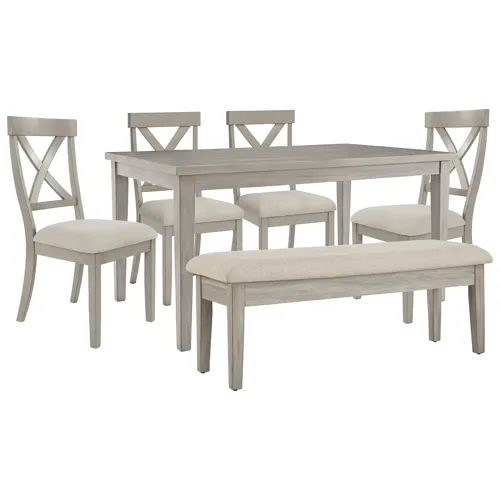 Parellen Dining Table, 2 Chairs and Bench