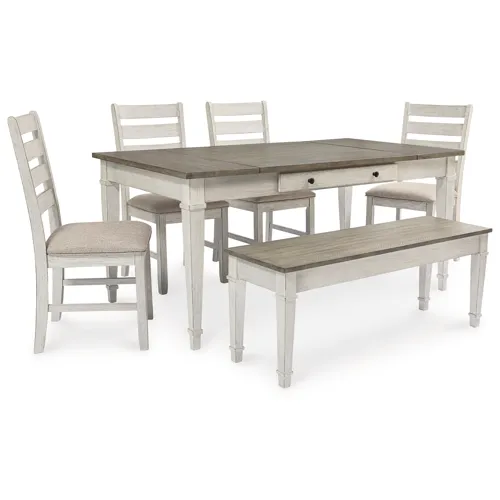 Skempton Dining Table, 4 Chairs, and Bench
