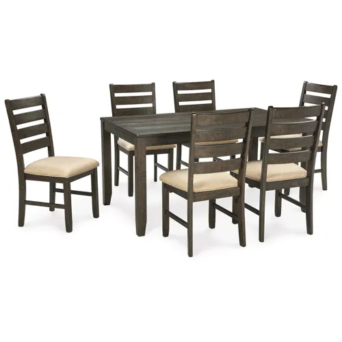 Rokane Dining Table and Chairs (Set of 7)