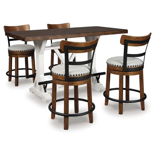 Valebeck Counter Height Dining Table and 4 Barstools