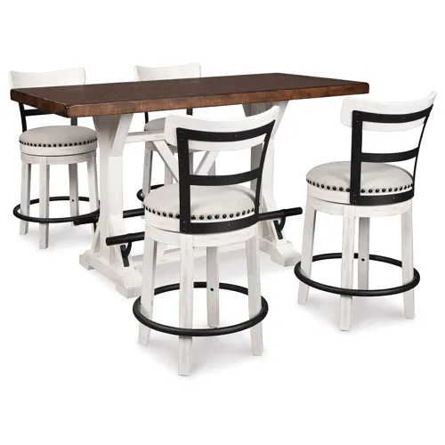 Valebeck Counter Height Dining Table and 4 Barstools