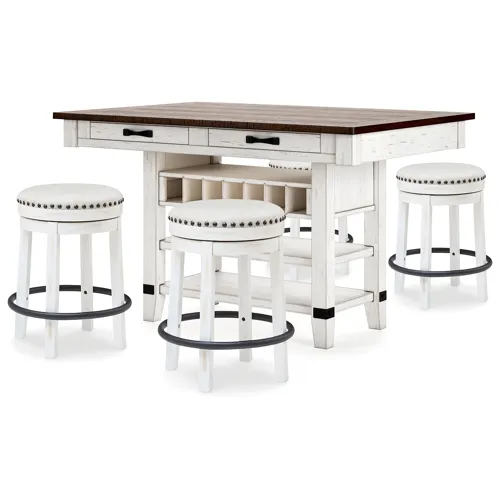 Valebeck Counter Height Dining Table and 4 Barstools