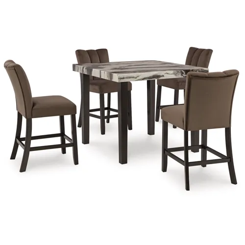 Jeshina Counter Height Dining Table and 4 Barstools
