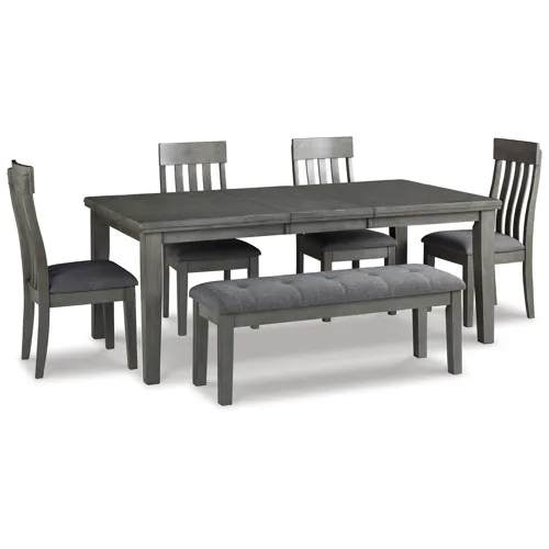 Hallanden Dining Table, 4 Chairs, and Bench