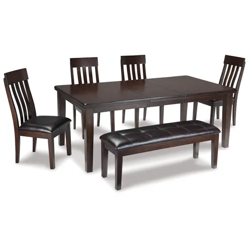 Haddigan Dining Table with 4 Chairs and Bench