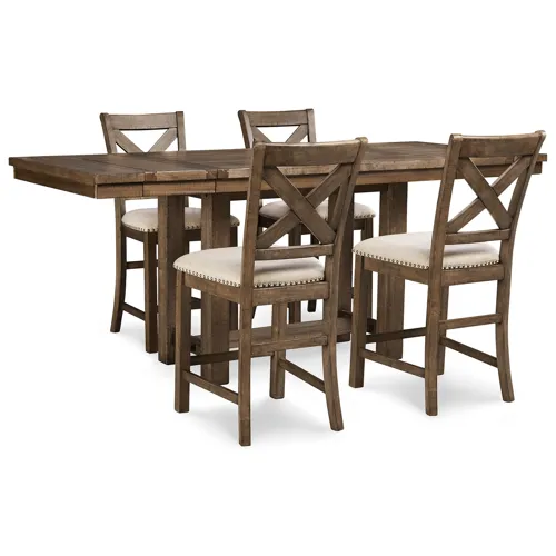 Moriville Counter Height Dining Table and 4 Barstools