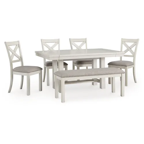 Robbinsdale Dining Table, 4 Chairs and Bench