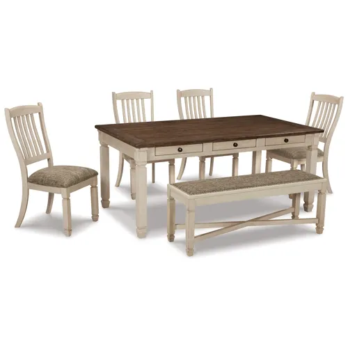 Bolanburg Dining Table with 4 Chairs and Bench