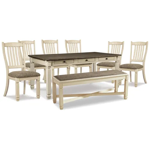 Bolanburg Dining Table, 6 Chairs, and Bench