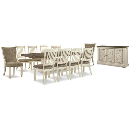 Bolanburg Dining Extension Table,10 Chairs and Server