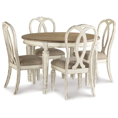 Realyn Dining Table and 4 Chairs