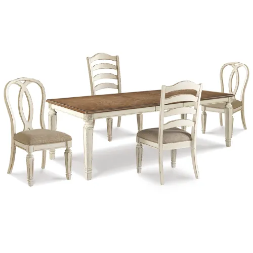 Realyn Dining Table and 4 Chairs