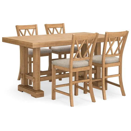 Havonplane Counter Height Extension Dining Table and 4 Bar Stools