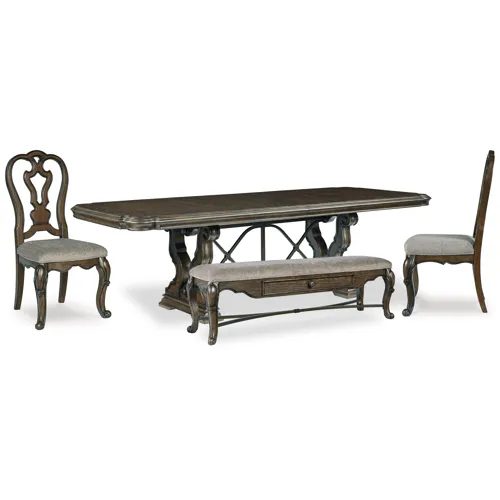 Maylee Dining Table, 2 Chairs and Bench