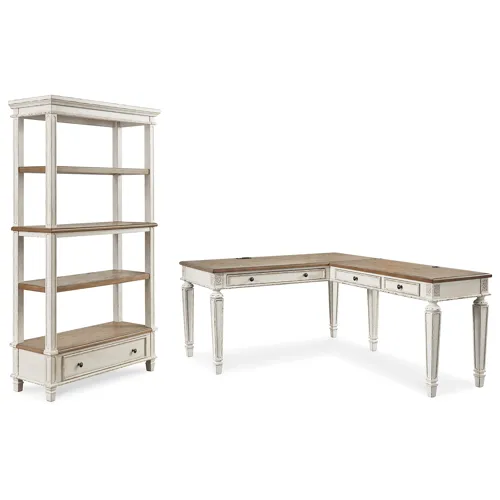 Realyn Home Office Desk and Bookcase