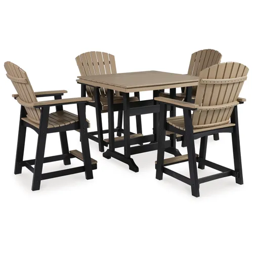 Fairen Trail Outdoor Counter Height Dining Table with 4 Barstools
