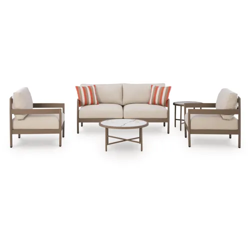 Bluff Trail Outdoor Love/Chairs/Tables Set (Set of 5)