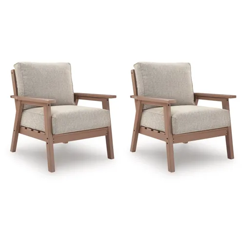 Grover Beach Outdoor Lounge Chair with Cushion (Set of 2)