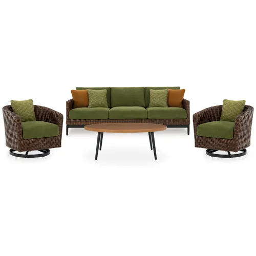 Horizon Hall Outdoor Sofa, 2 Lounge Chairs, Ottoman and Coffee Table
