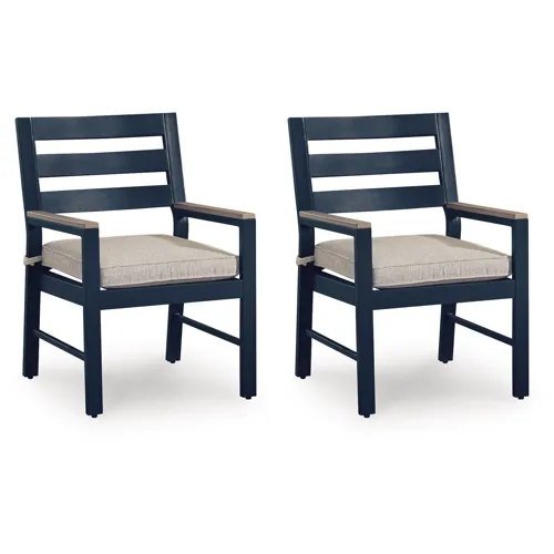 East Beach Outdoor Arm Chair with Cushion (Set of 2)