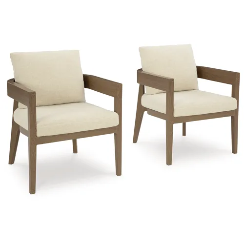 Serene Bay Outdoor Dining Arm Chair with Cushion (Set of 2)