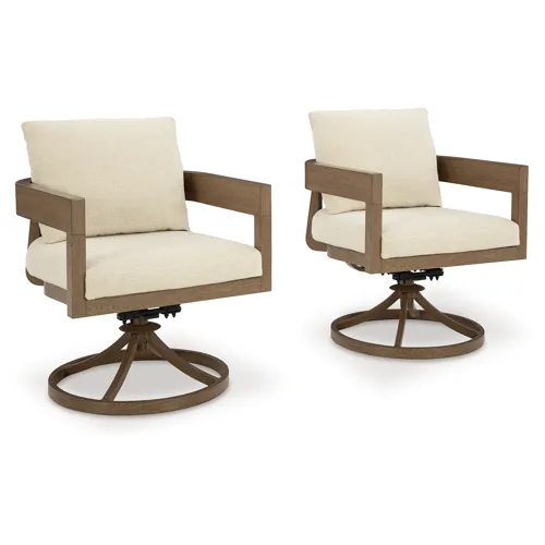 Serene Bay Outdoor Swivel Dining Chair with Cushion (Set of 2)