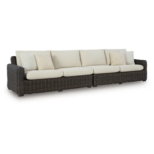Kimora Outdoor Right and Left-arm Facing Loveseat with Cushion (Set of 2)