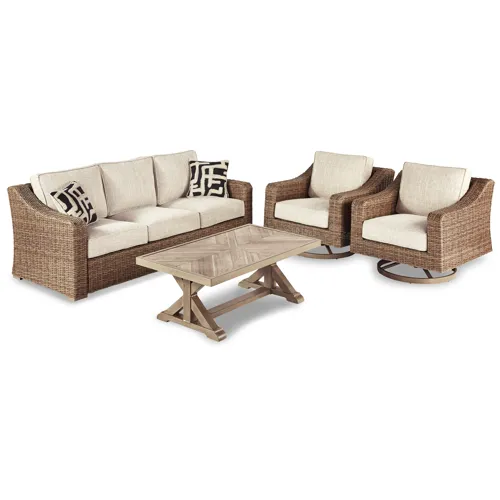 Beachcroft Outdoor Sofa with Coffee Table and 2 End Tables