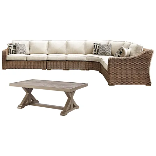 Beachcroft 3-Piece Outdoor Sectional with Coffee Table and 2 End Tables