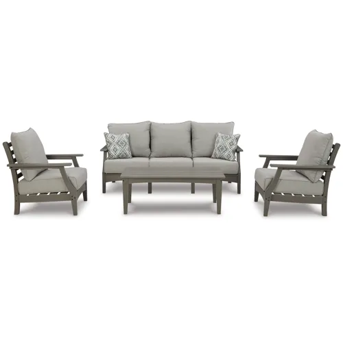 Visola Outdoor Sofa, 2 Lounge Chairs and Coffee Table