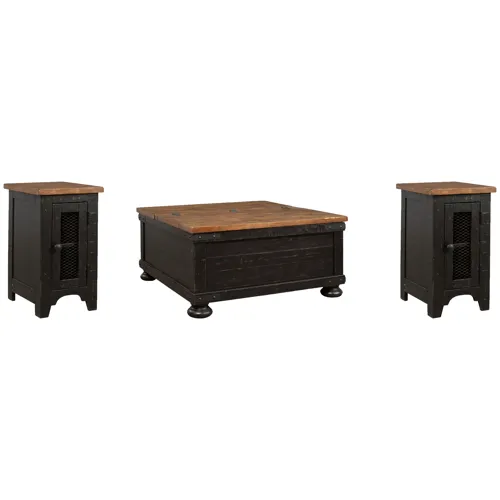 Valebeck Coffee Table and 2 Chairside End Tables
