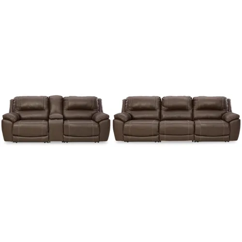 Dunleith 3-Piece Reclining Sofa and 3-Piece Loveseat with Console