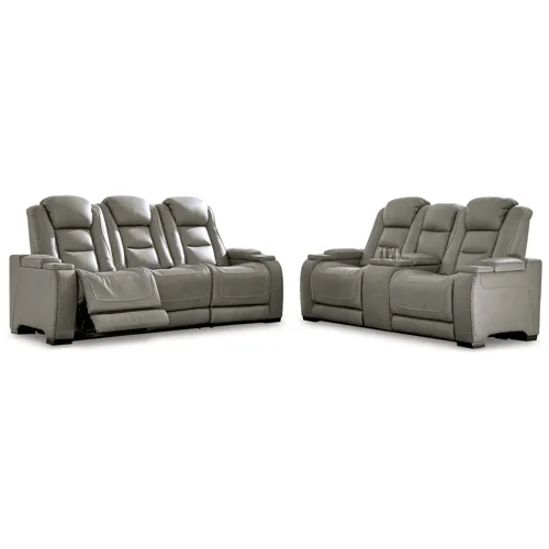 The Man-Den Power Reclining Sofa and Loveseat