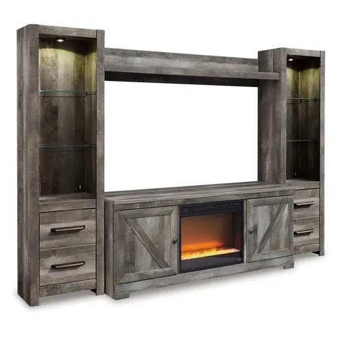 Wynnlow 4-Piece Entertainment Center with Electric Fireplace