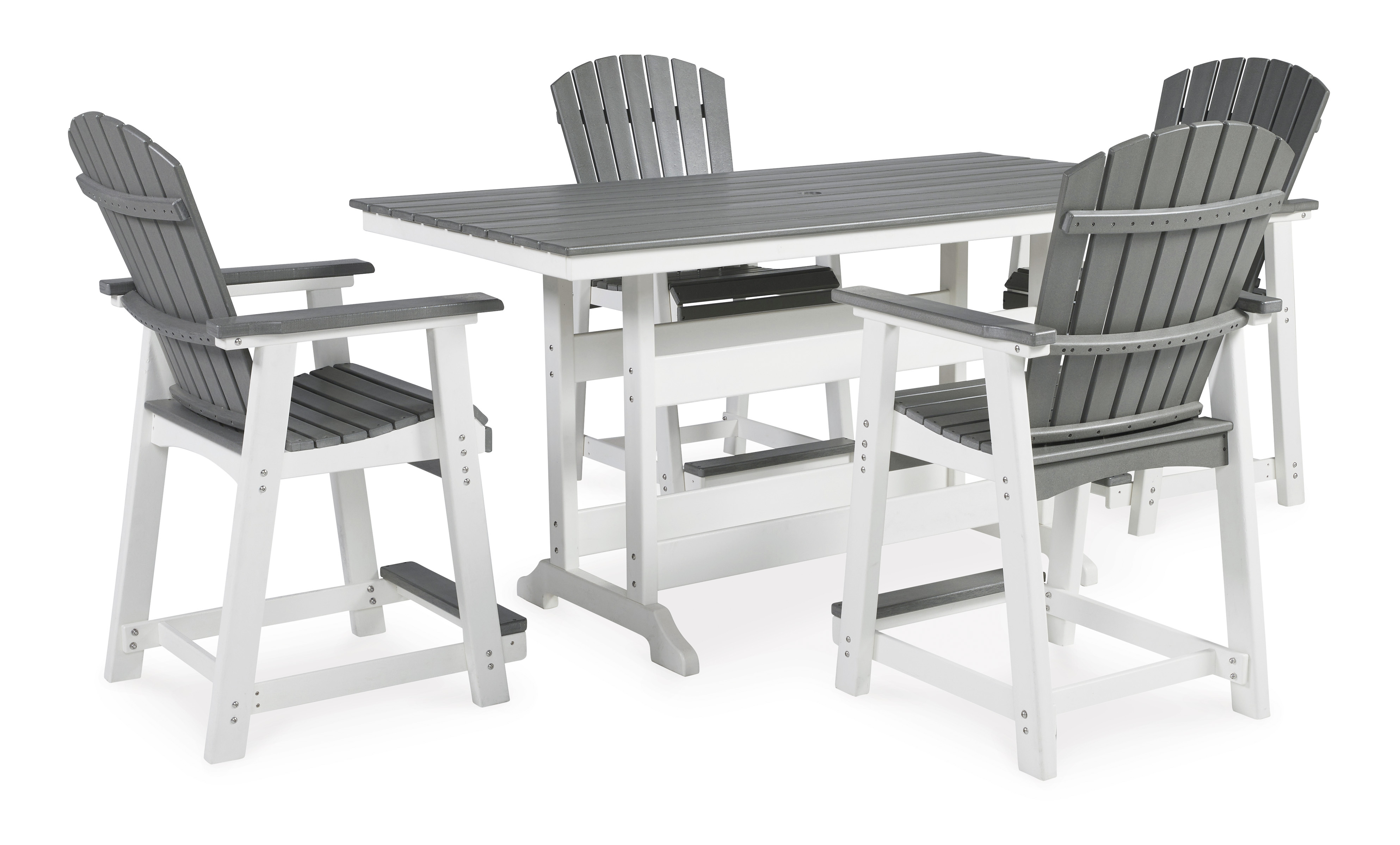 Transville Outdoor Counter Height Dining Table with 4 Barstools NIS140954859 by Signature Design