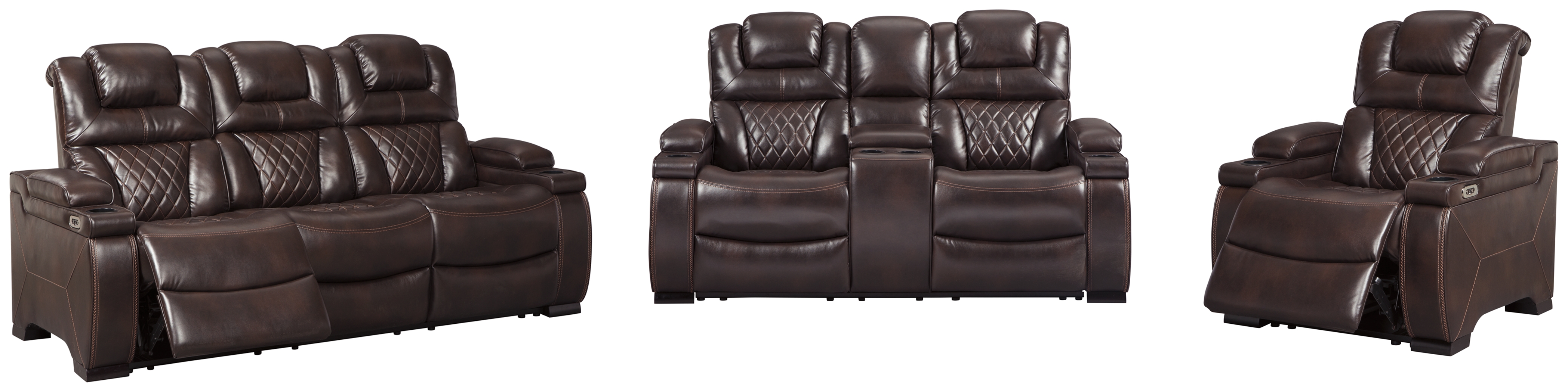 Warnerton Power Reclining Sofa and Loveseat with Power Recliner 75407U3 by Signature Design by