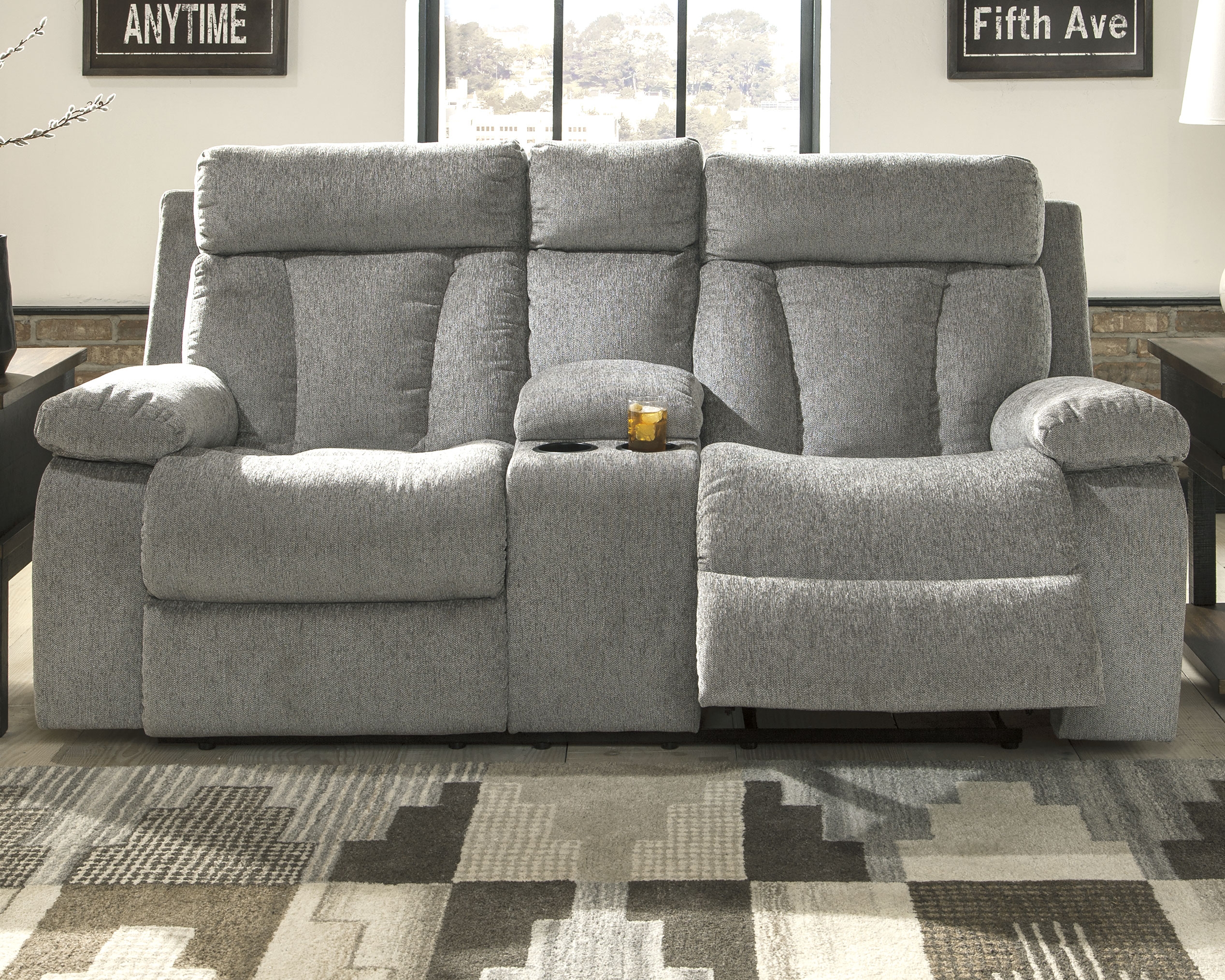 Mitchiner Reclining Loveseat with Console 7620494 by Signature Design