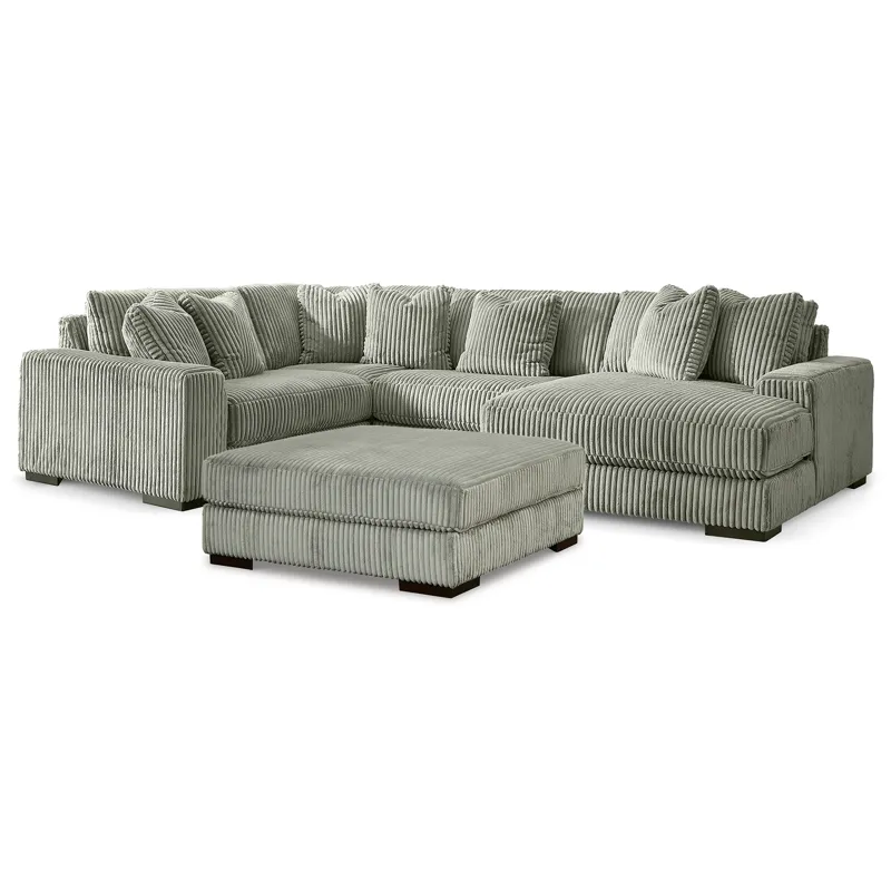 Lindyn 4-Piece Sectional with Chaise and Oversized Accent Ottoman