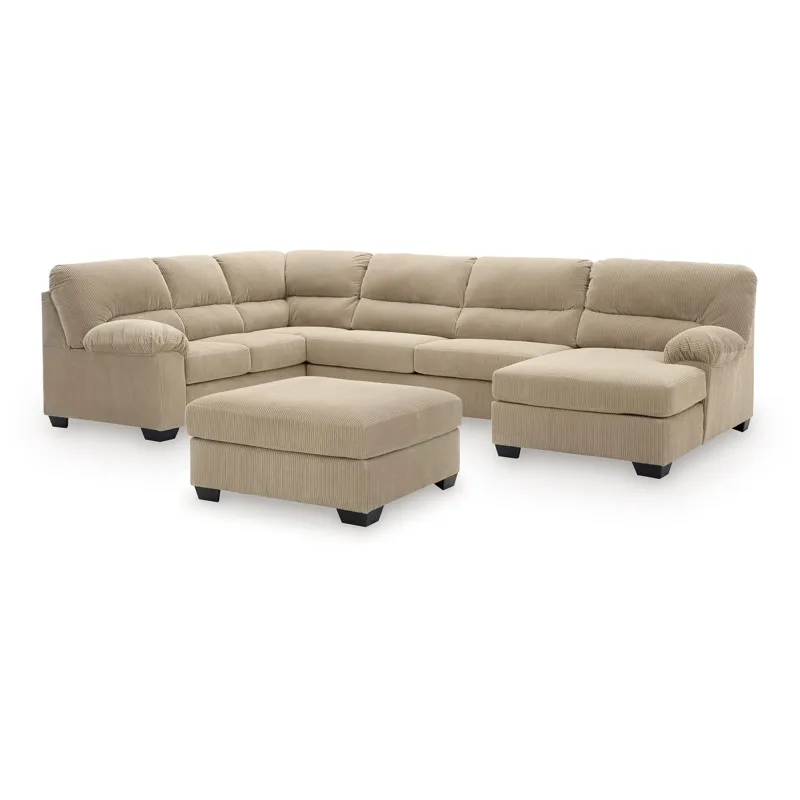 SimpleJoy 3-Piece Sectional and Ottoman