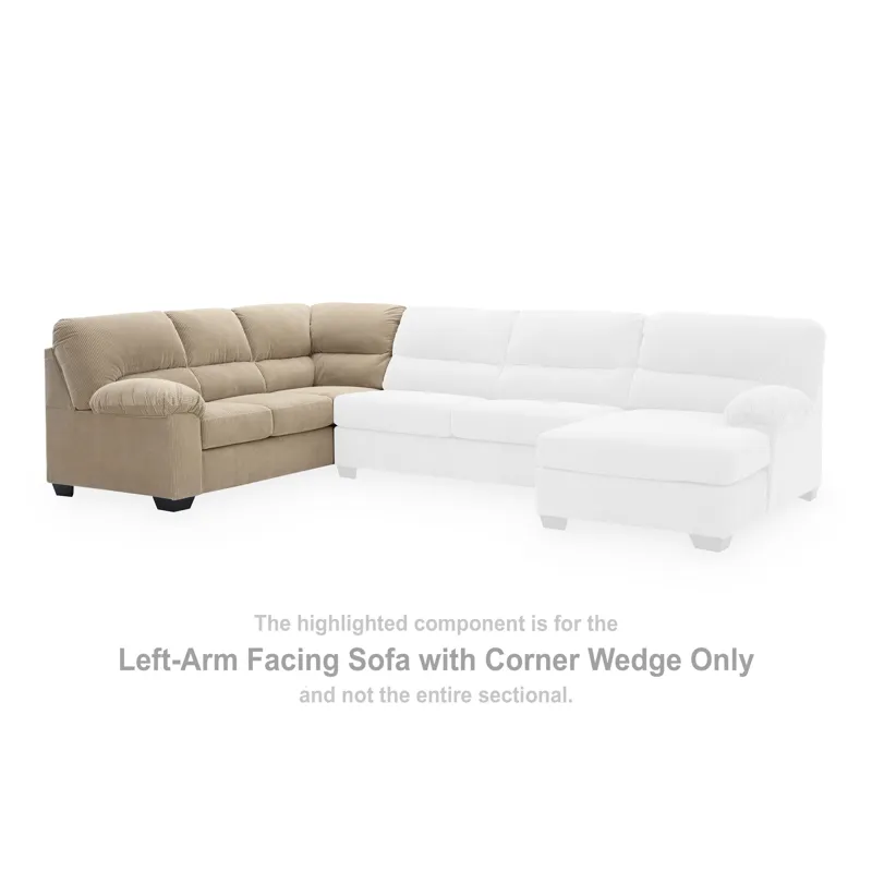 SimpleJoy Left-Arm Facing Sofa with Corner Wedge