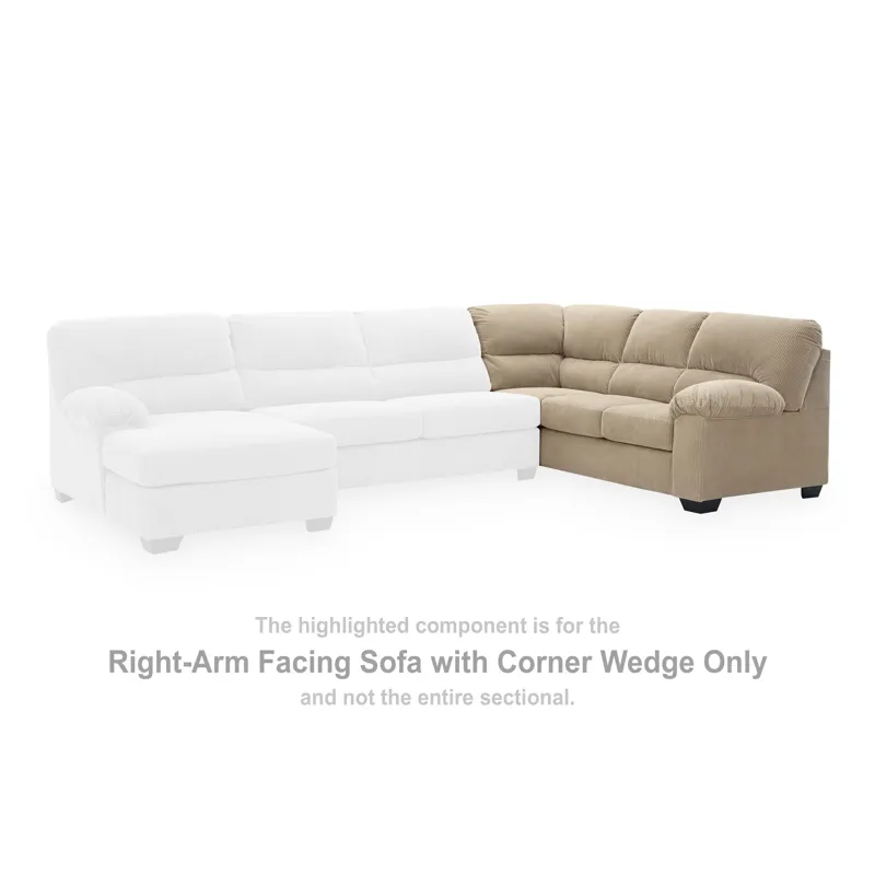 SimpleJoy Right-Arm Facing Sofa with Corner Wedge