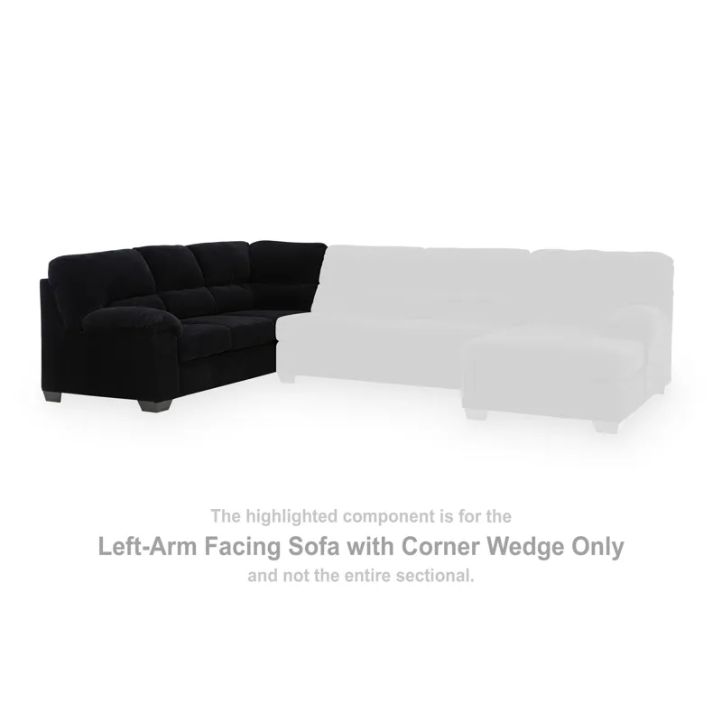 SimpleJoy Left-Arm Facing Sofa with Corner Wedge